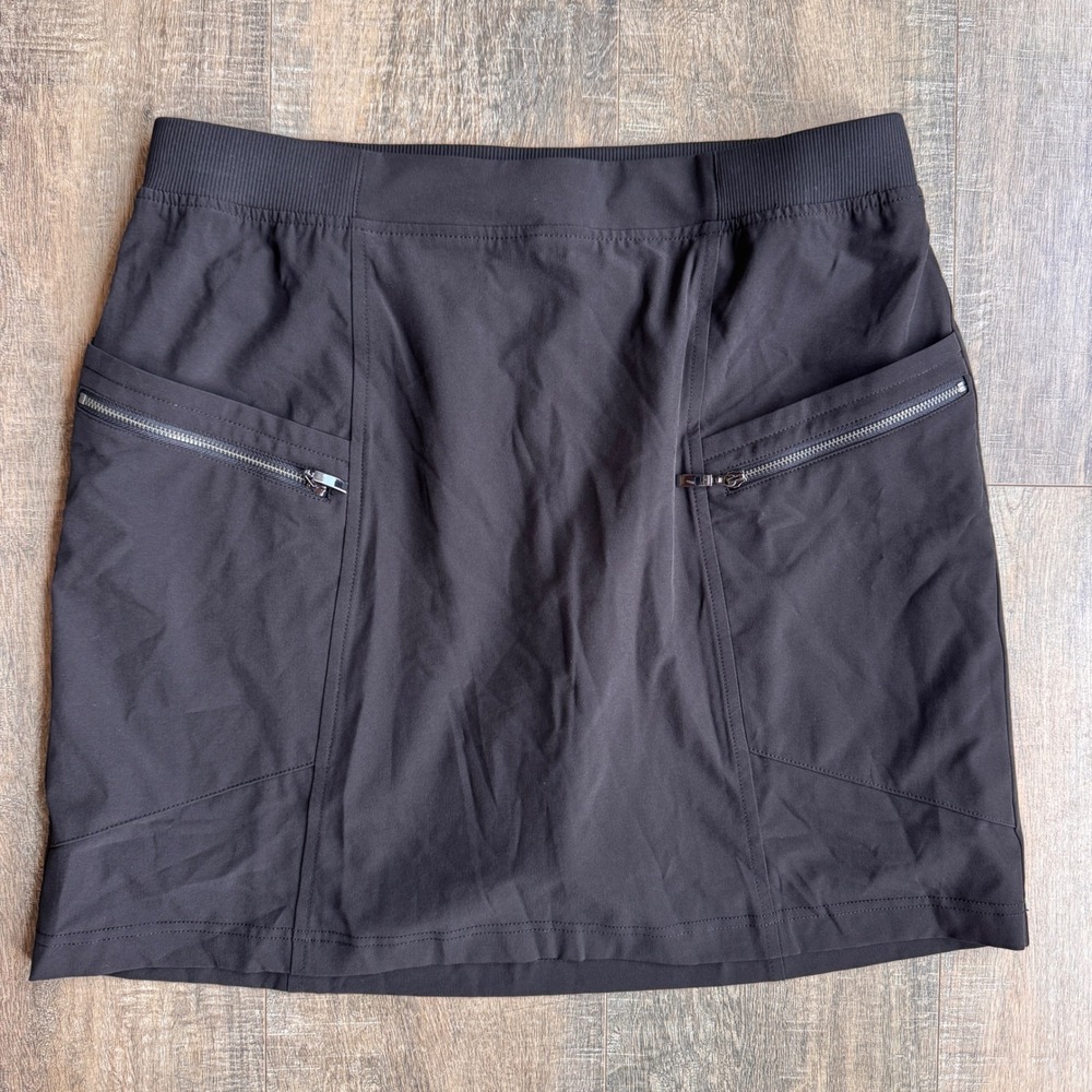 NWT Chico's Zenergy Neema Rib Mix Skort Black Active Golf Tennis Skirt Sz 1 Med